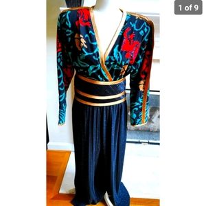 Vtg 80s Jeanne Marc Jumpsuit Art to Wear